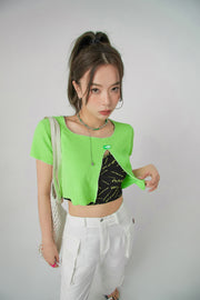 Front Slit Crop Top