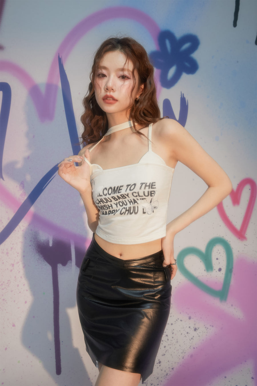 CHUU Butterfly Sleeveless Crop Top