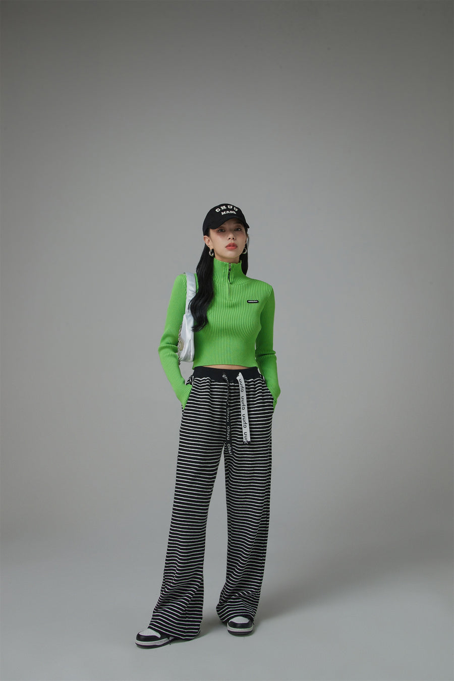 CHUU Workday Wind Stripe Wide Casual Pants