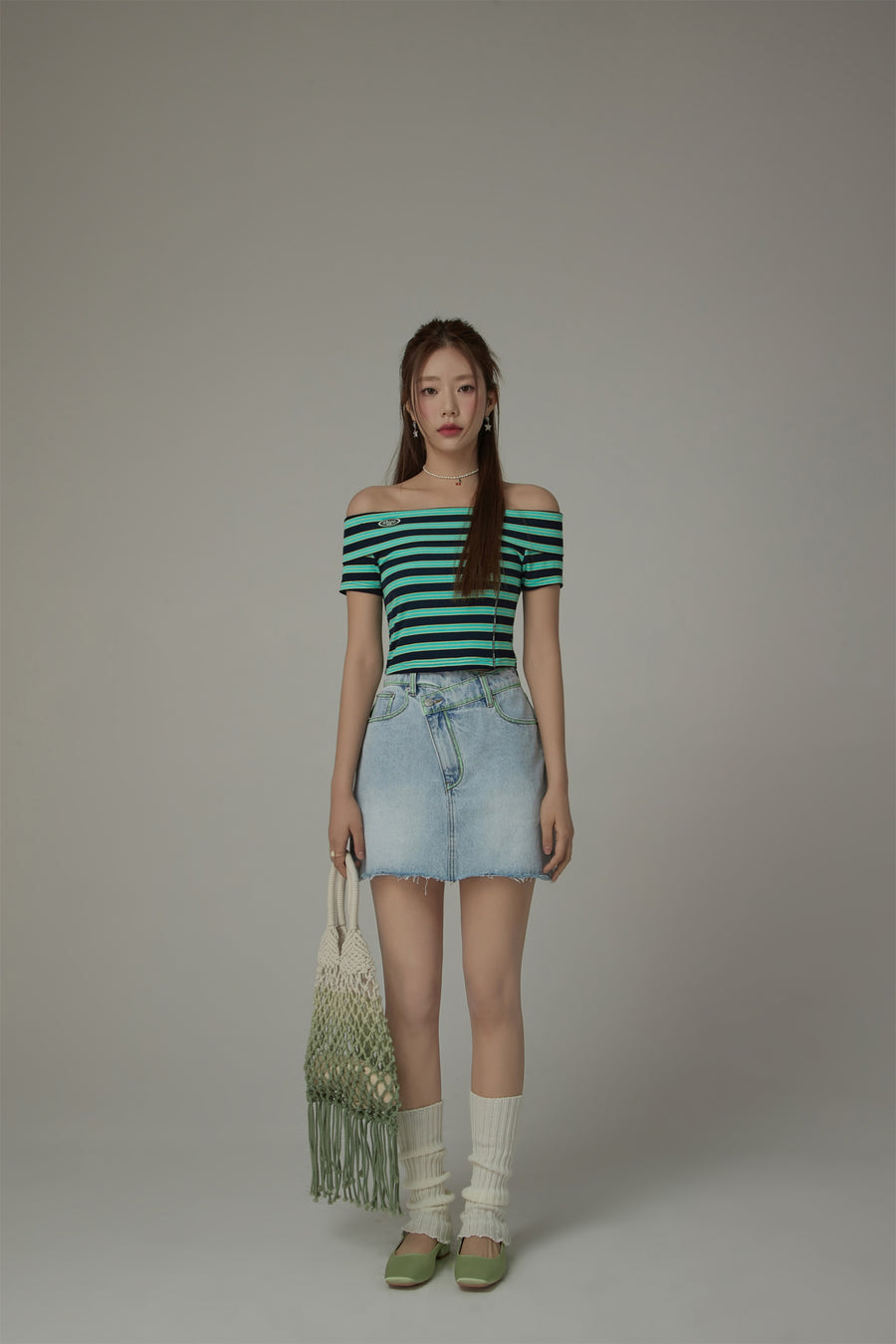 CHUU A-Line Denim Mini Skirt