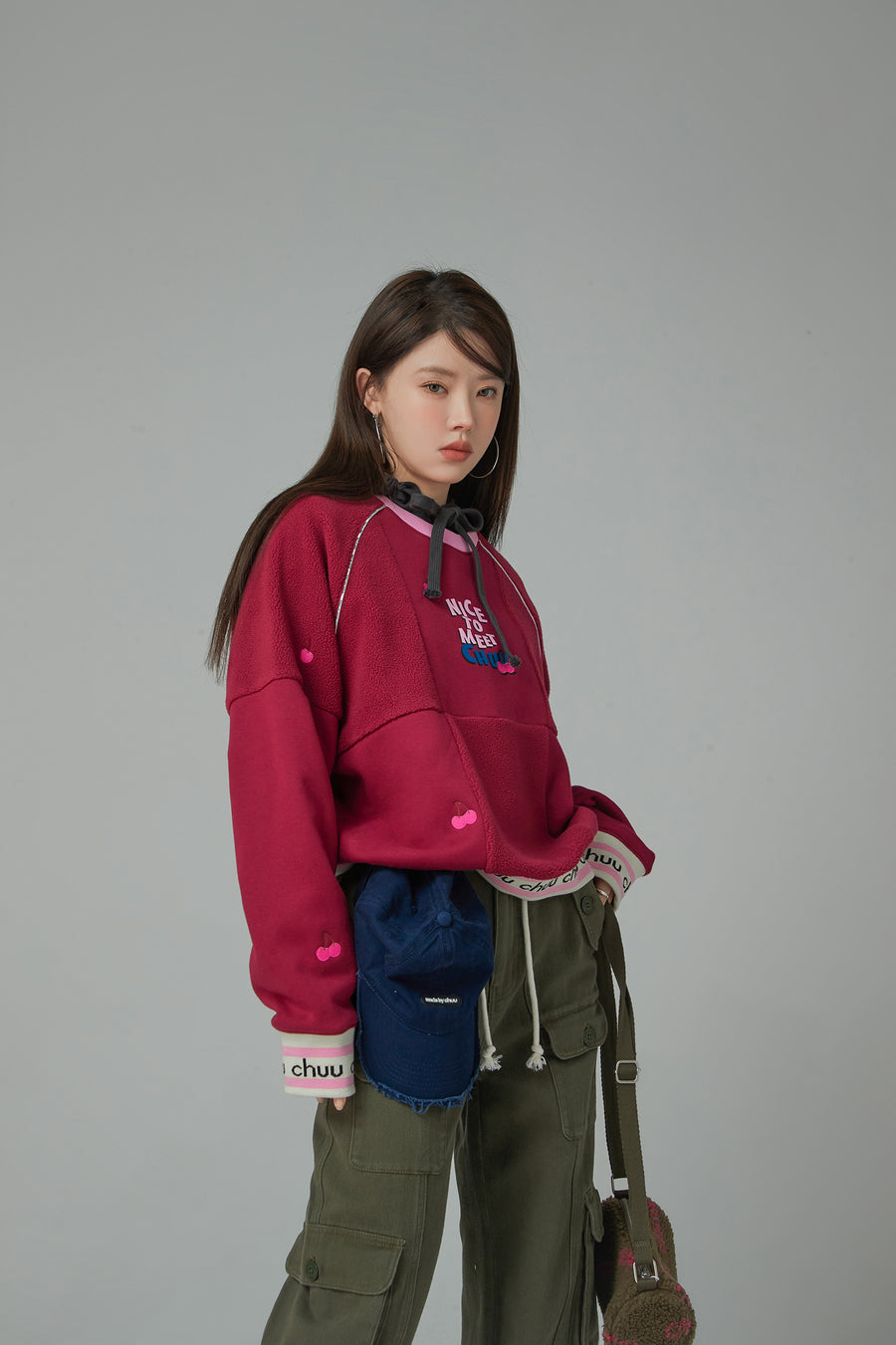 CHUU Extra Real Fleece Loose Fit Raglan Sweatshirt