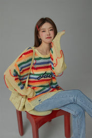 Rainbow Stripe Knit Sweater