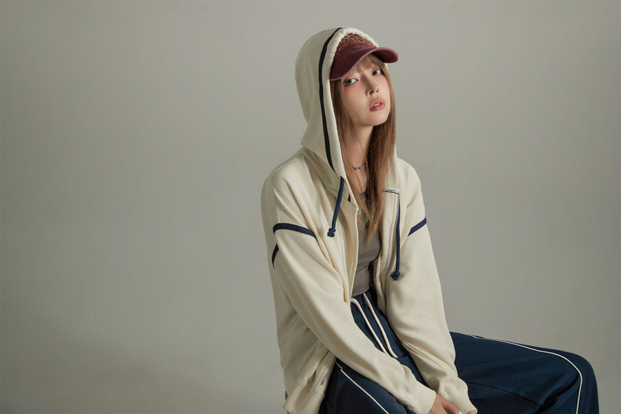 CHUU Casual Loose Fit Zip-Up Hoodie