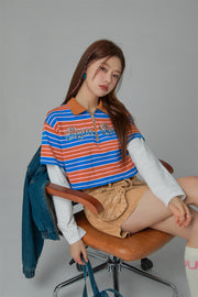 Only Upwards Color Stripe Crop T-Shirt