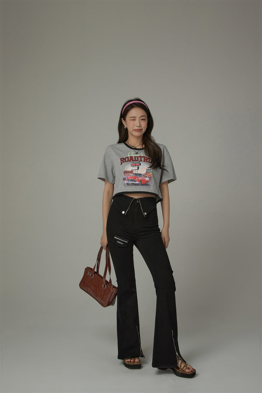 CHUU Road Trip Cropped T-Shirt