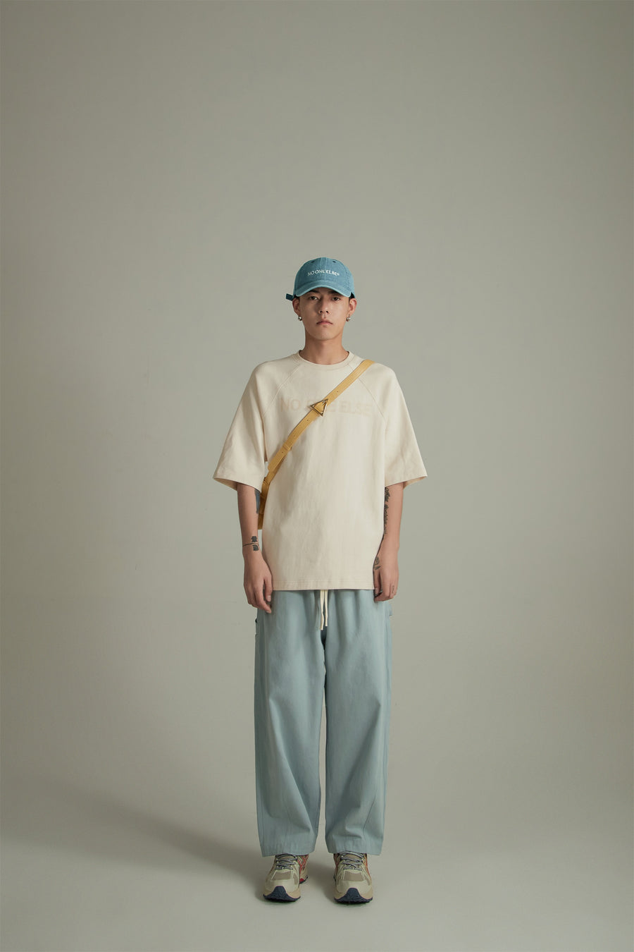 CHUU Cotton Ankle Cropped Wide Pants