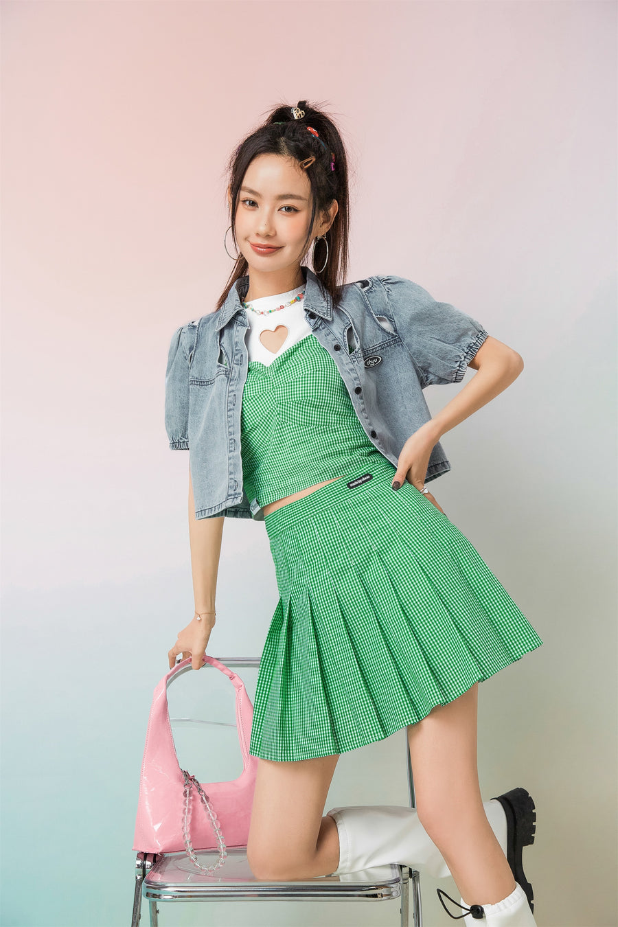 CHUU You And Your Priorities Pleats Skirt