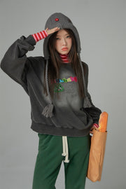 We Are In The Present Frog Logo Loose Fit Sweatshirt