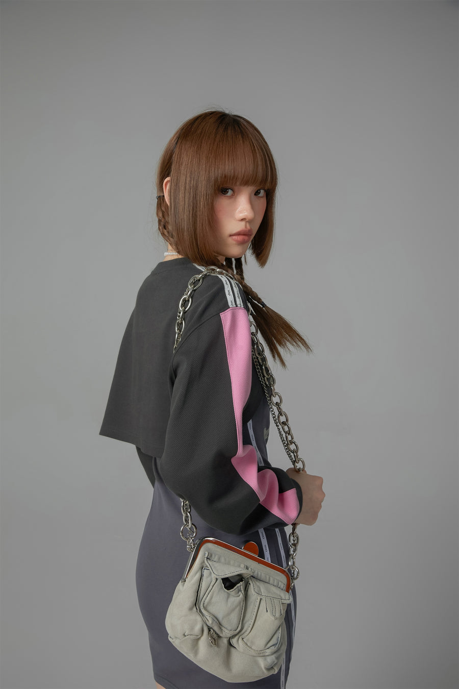 CHUU Diagonal Bolero Sweatshirt