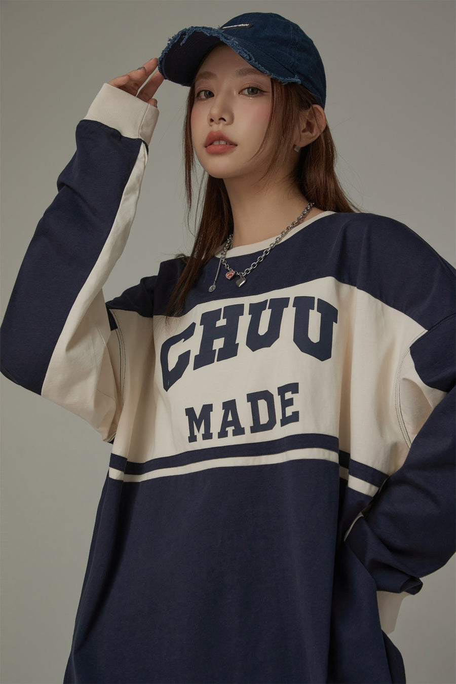 CHUU Chuu Made Color Matching Loose Fit T-Shirt