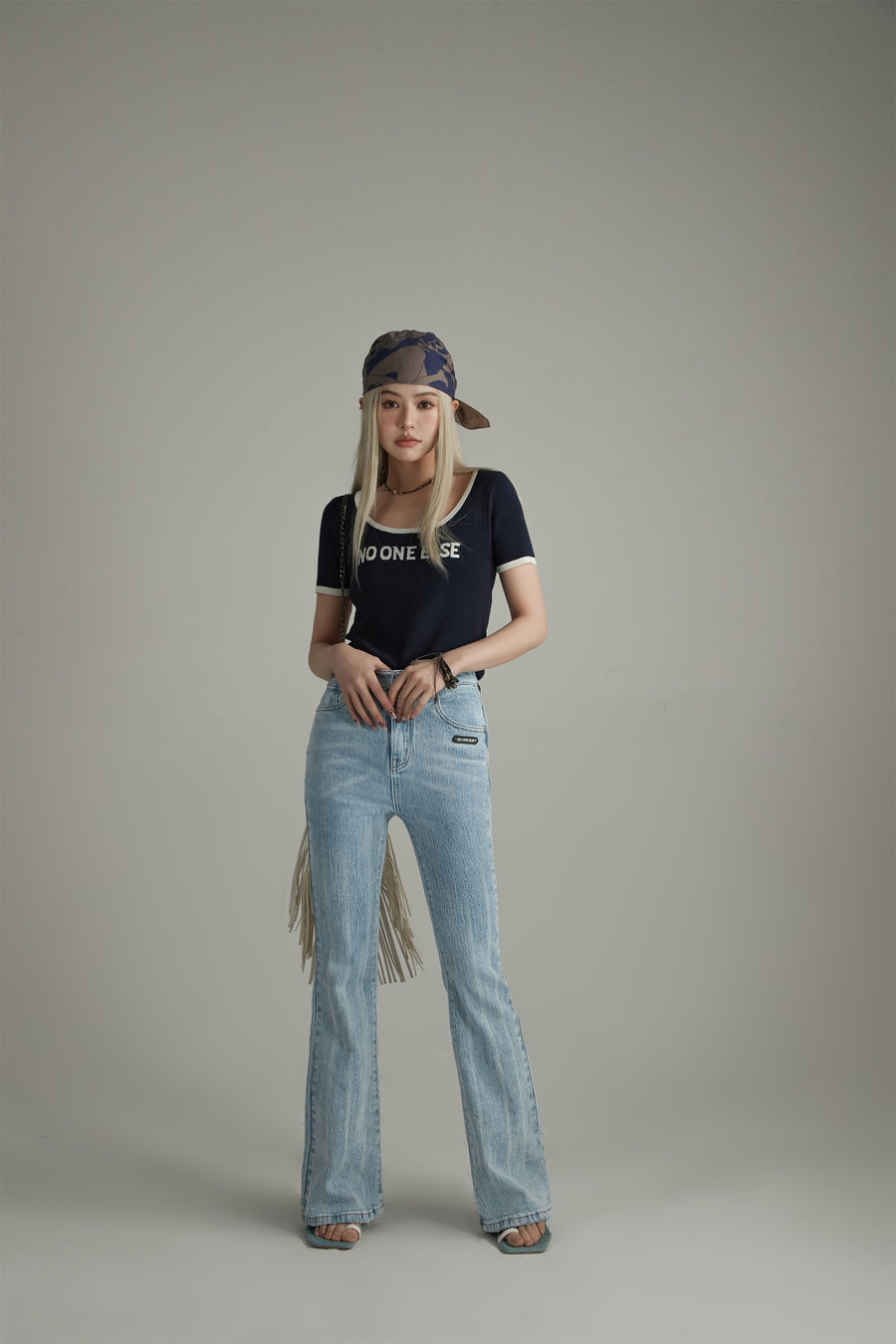 CHUU Washed Bootcut Denim Jeans