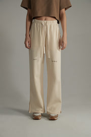 Side Slits Straight Jogger Pants