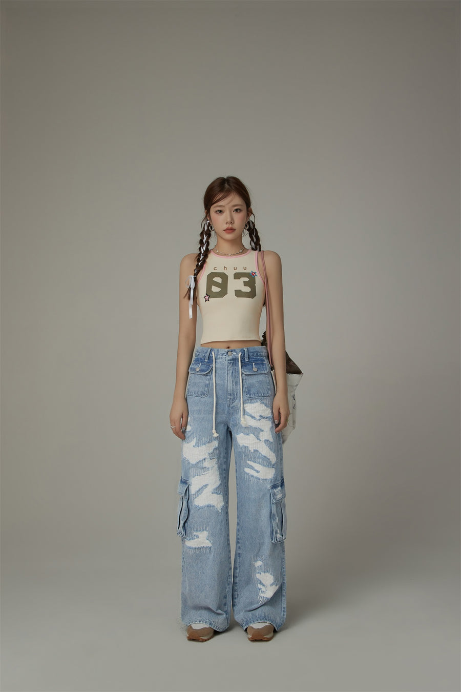 CHUU Star Number Slim Sleeveless Top