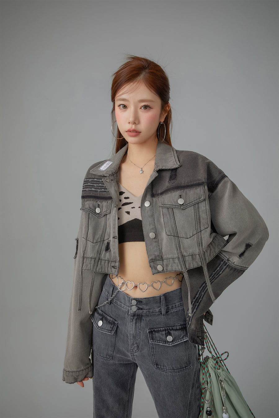 CHUU Printed Sleeveless Knit Bralette Top