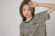 Leo Print Overfit Crop T-Shirt