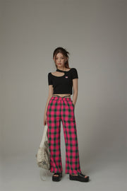 Check Wide Pants