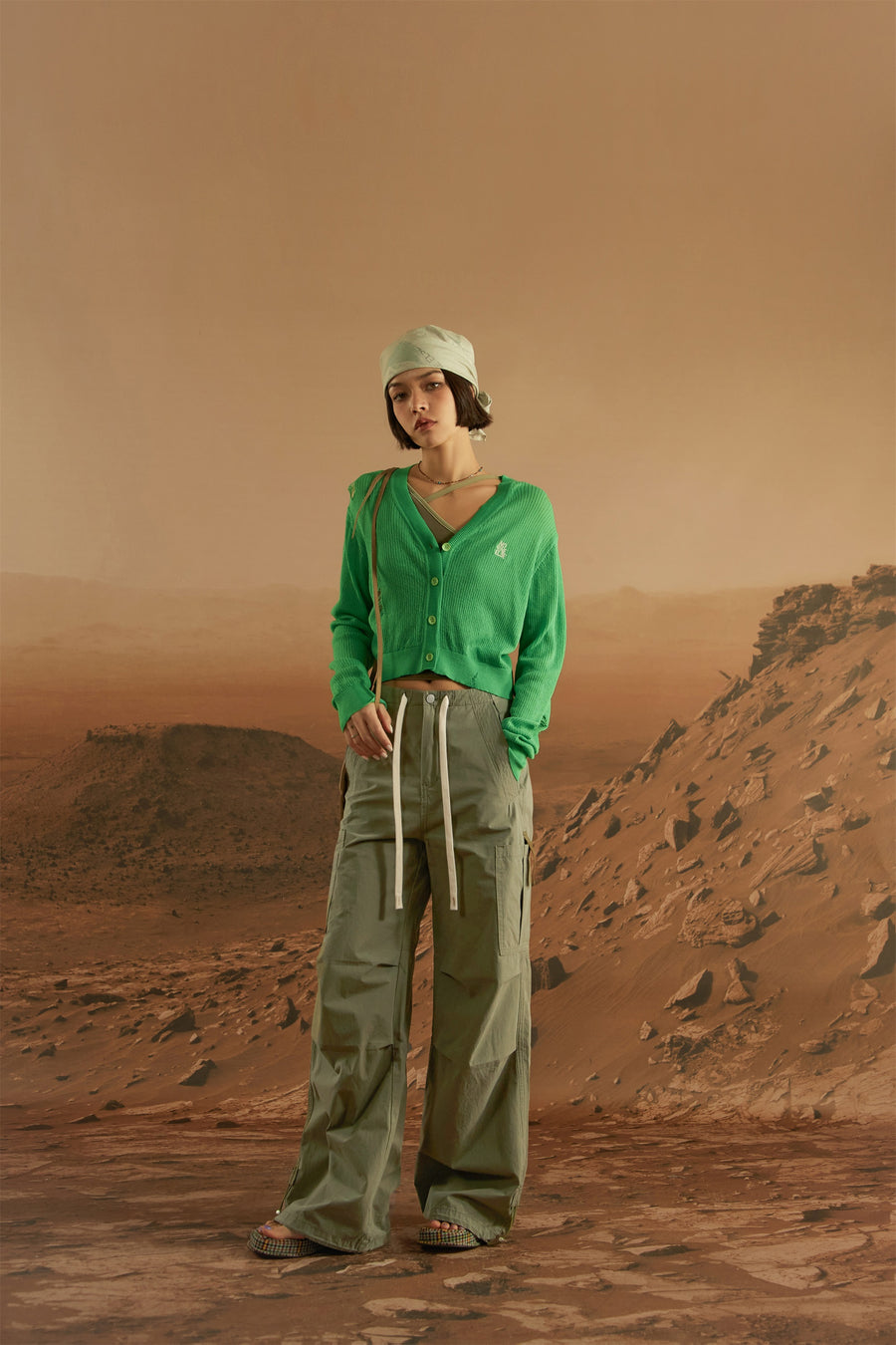 CHUU String Wide Cargo Pants