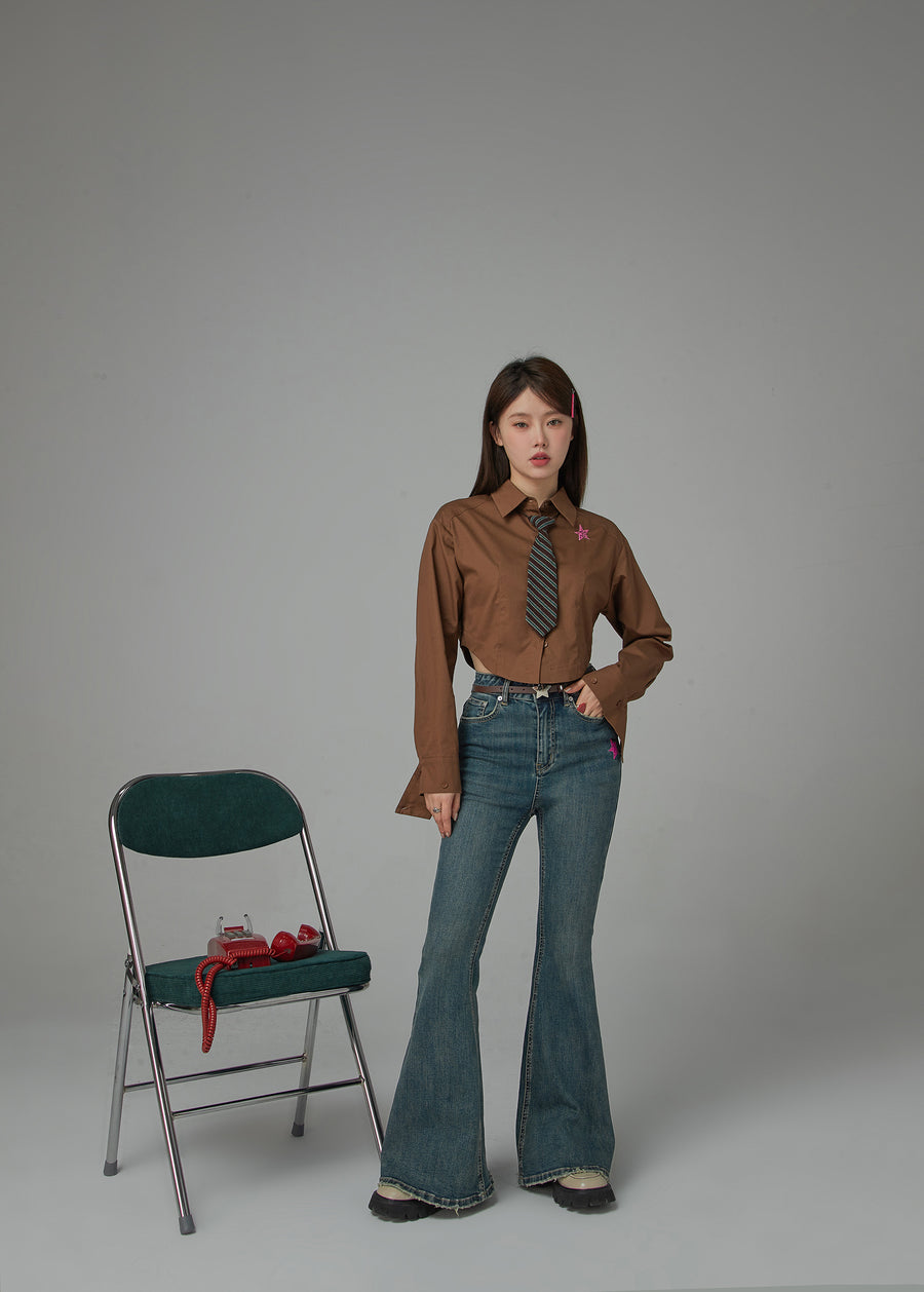 CHUU Wind Up Bootcut Denim Pants