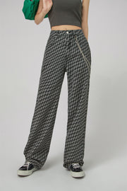 Checkerboard Wide Jeans