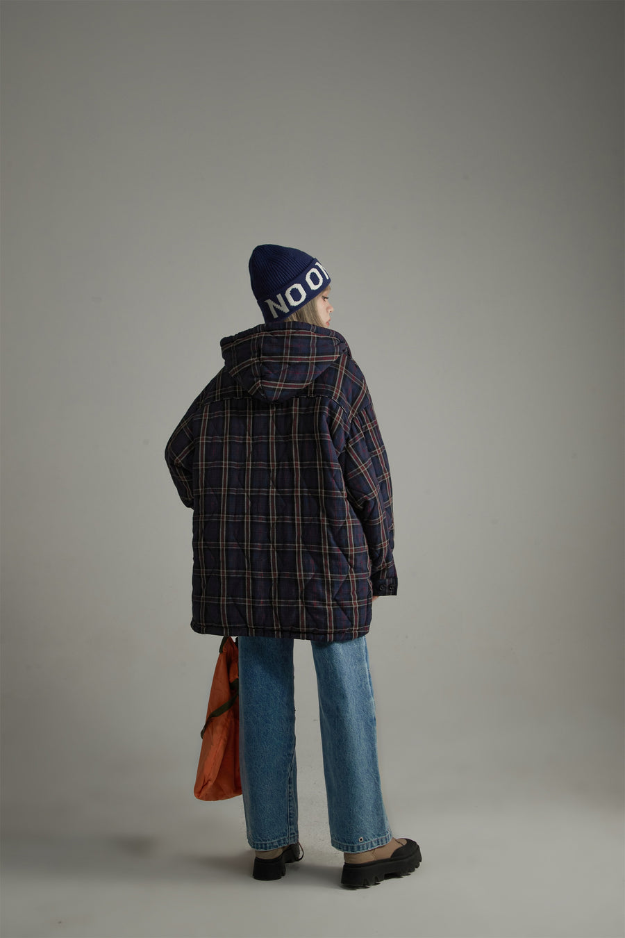 CHUU Check Loose-Fit Hooded Jacket