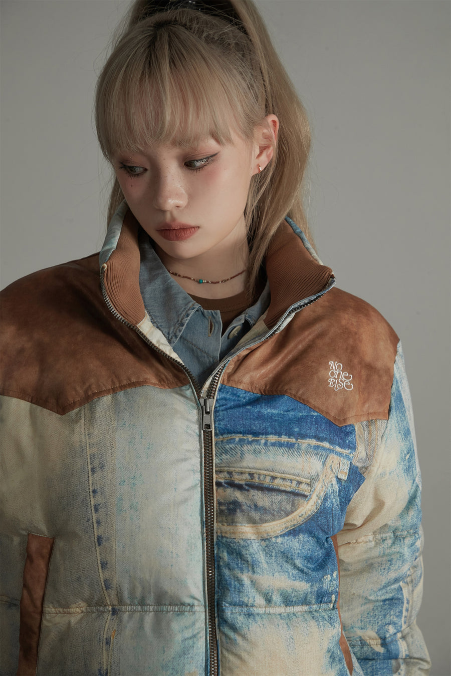 CHUU Printed Overfit Wellon Padded Jacket