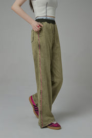 Vintage Wash Wide Jogger Pants