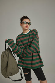 Stripe Color Sweatshirt