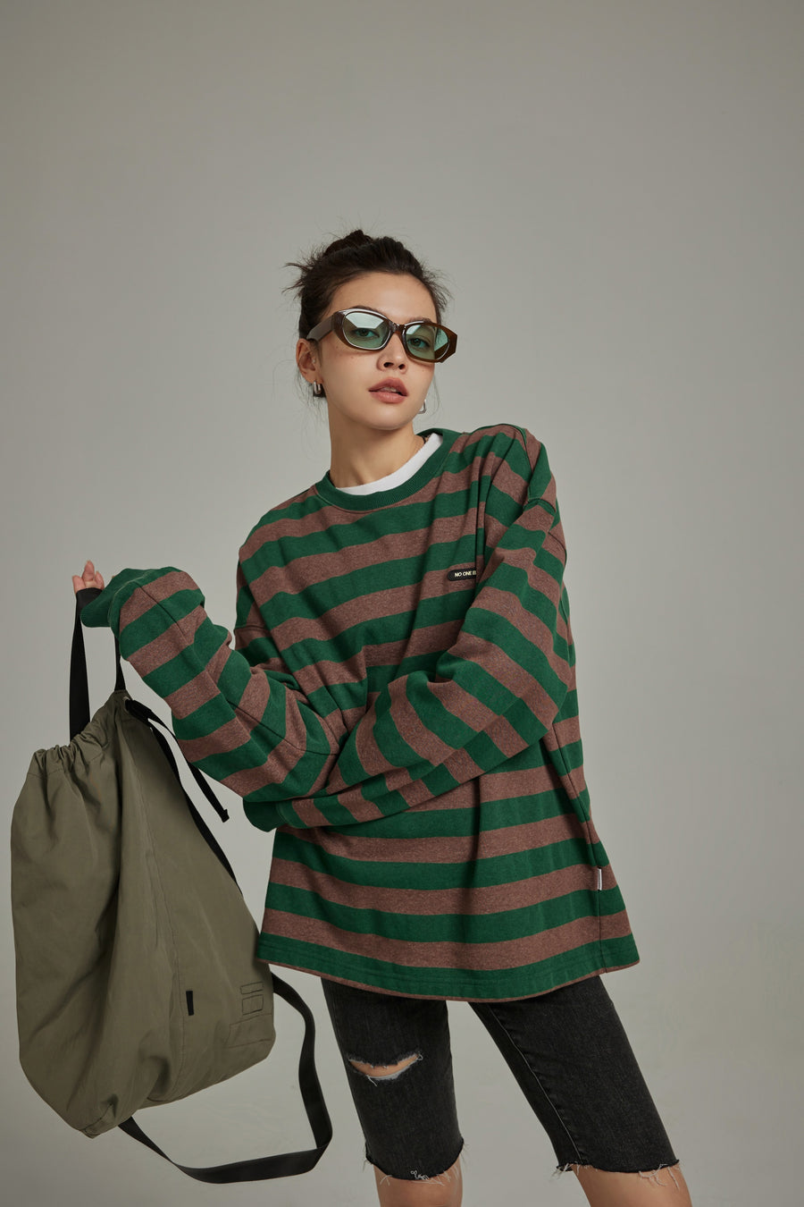 CHUU Stripe Color Sweatshirt