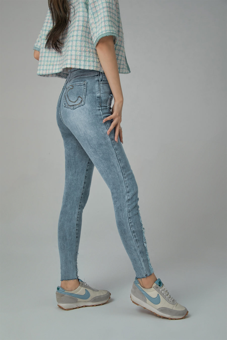 CHUU Button-Free Zip-Up Skinny Jeans