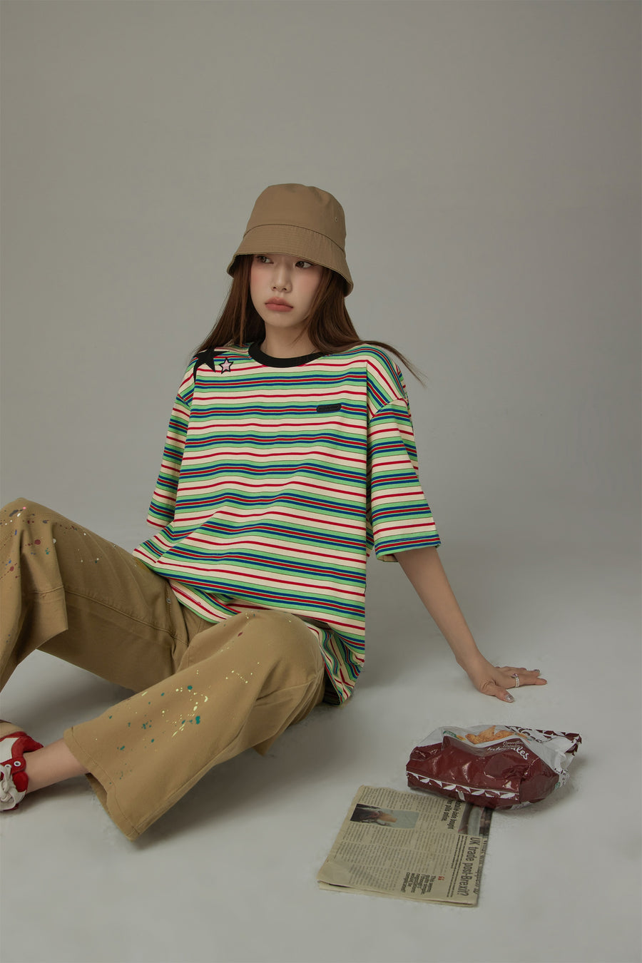 CHUU Star Striped Loose Fit T-Shirt