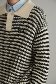 Vintage Loose Fit Stripe Knit Sweater