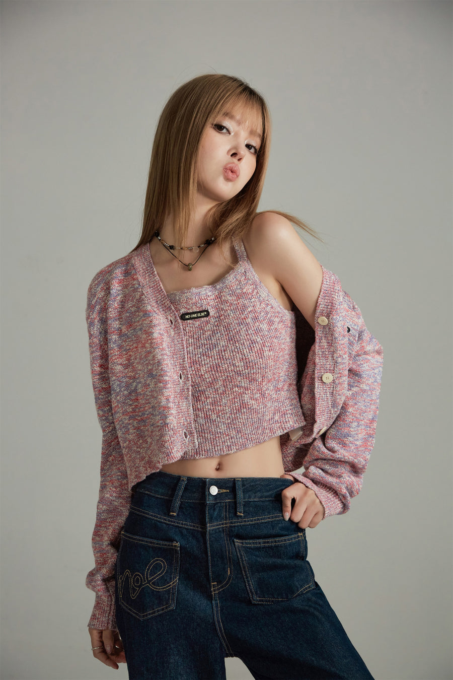 CHUU Colorful V-Neck Knit Cardigan