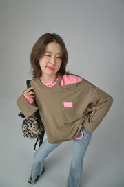 Dynamite Off Shoulder Loose Fit Long Sleeve Sweatshirt