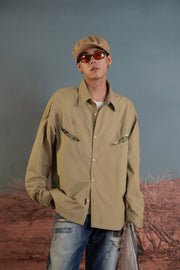 Loose Vintage Camouflage Pocket Jacket