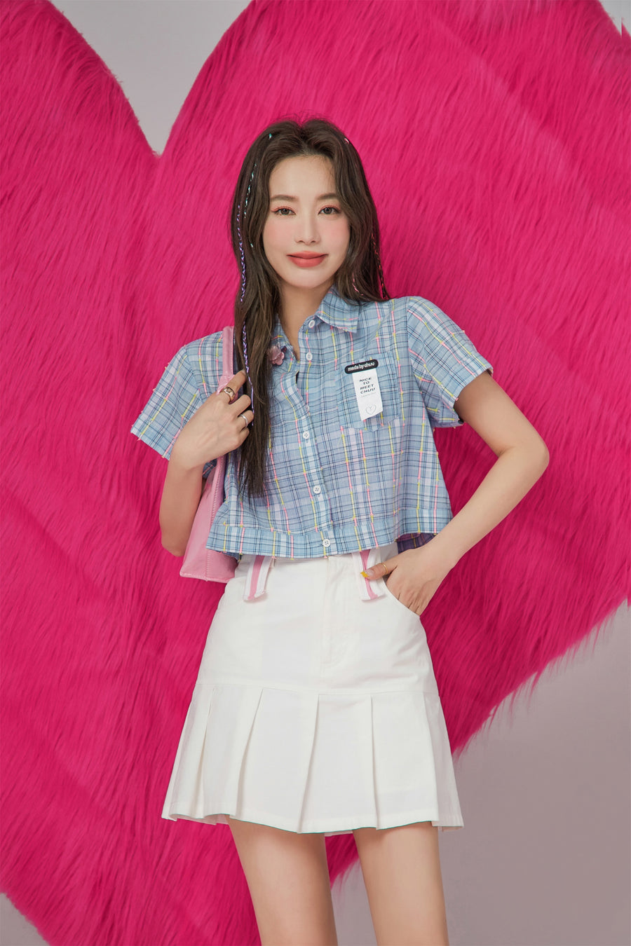 CHUU The Clues She Left Behind Checkered Shirt