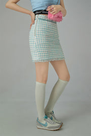 Tweed Check Mini Skirt