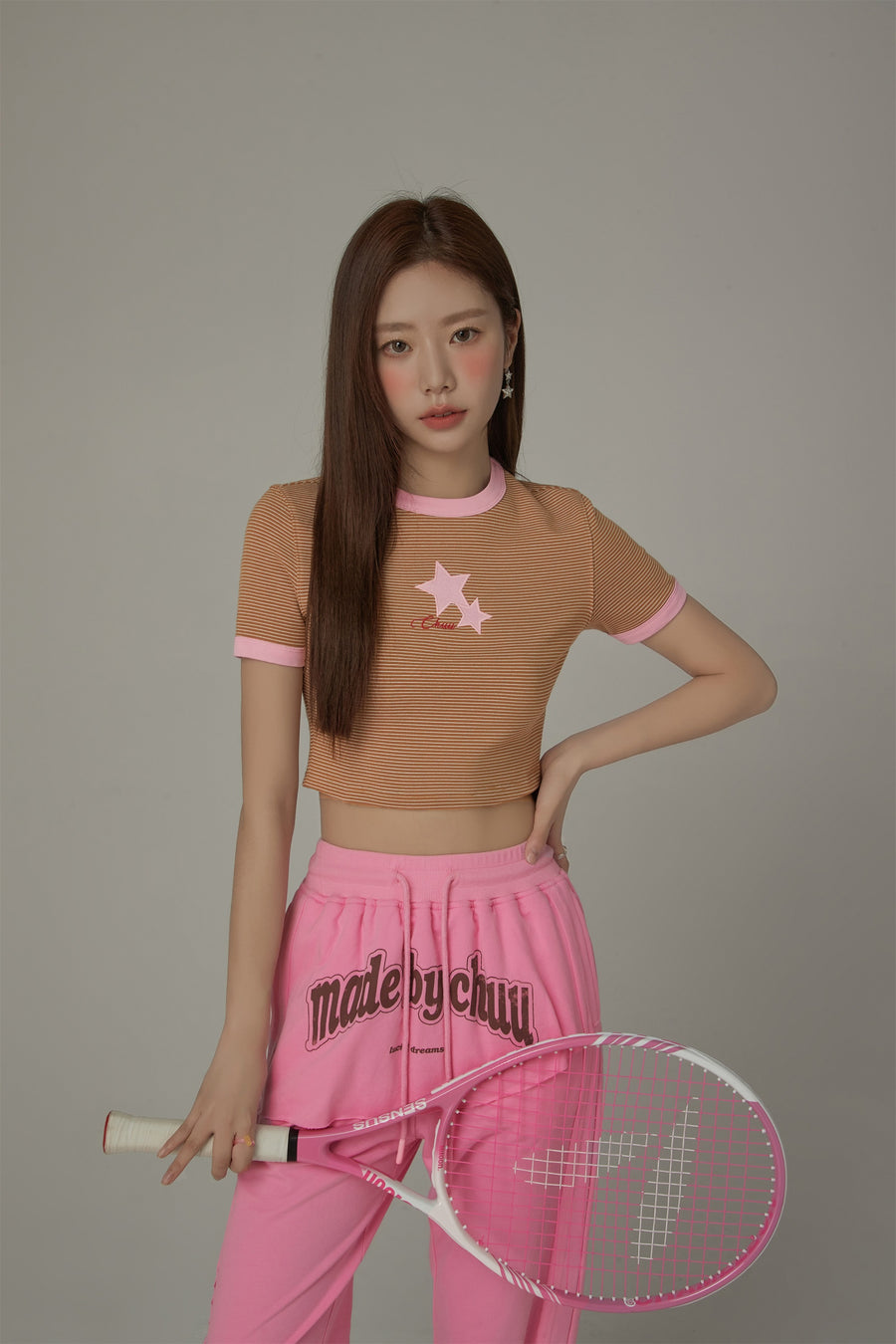 CHUU Star Stripe Cropped T-Shirt