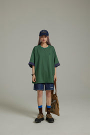 Line Color Loose Fit T-Shirt