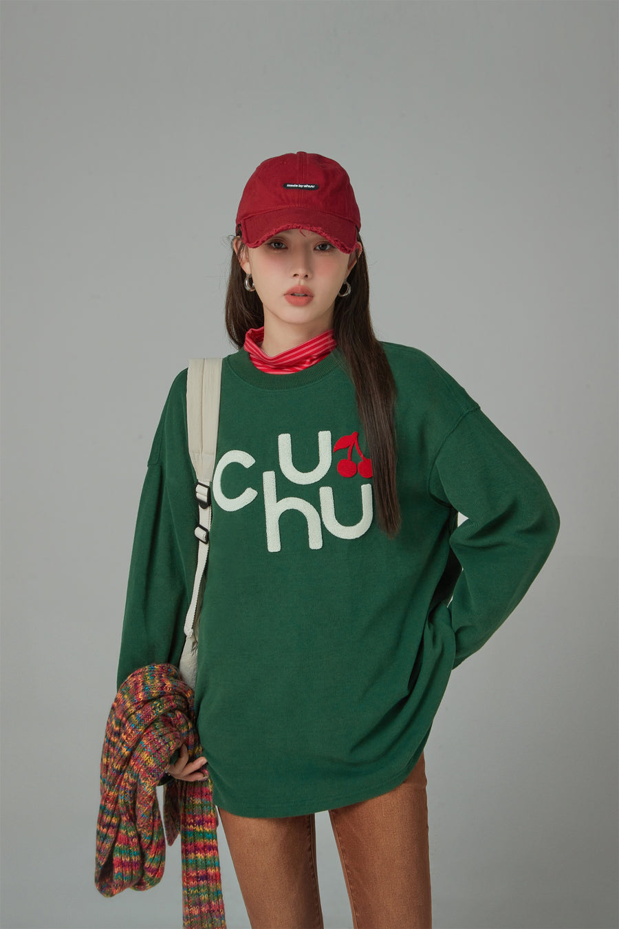 CHUU Smile Magnet Cherry Sporty Loose Fit T-Shirt