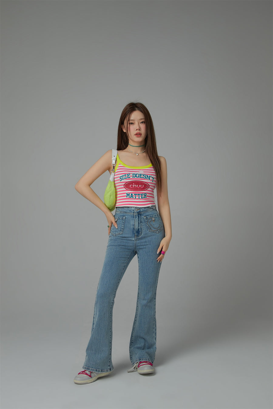 CHUU Striped Sleeveless Crop Top