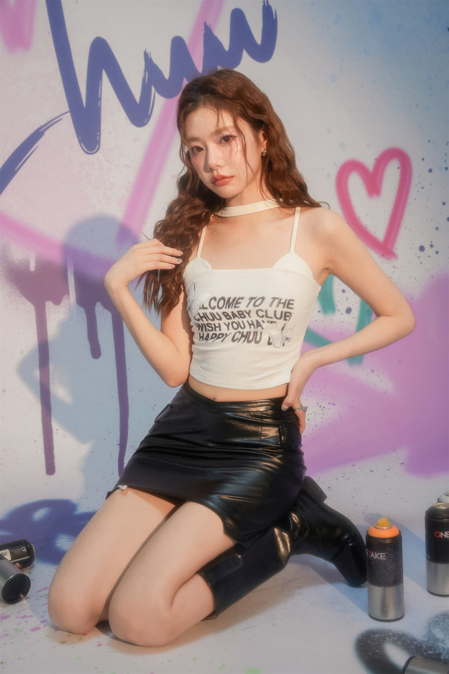 CHUU Butterfly Sleeveless Crop Top