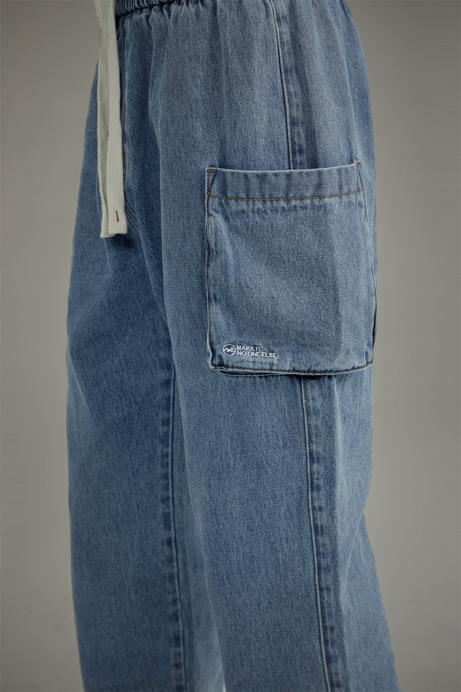 CHUU Cotton Pocket String Denim Jeans