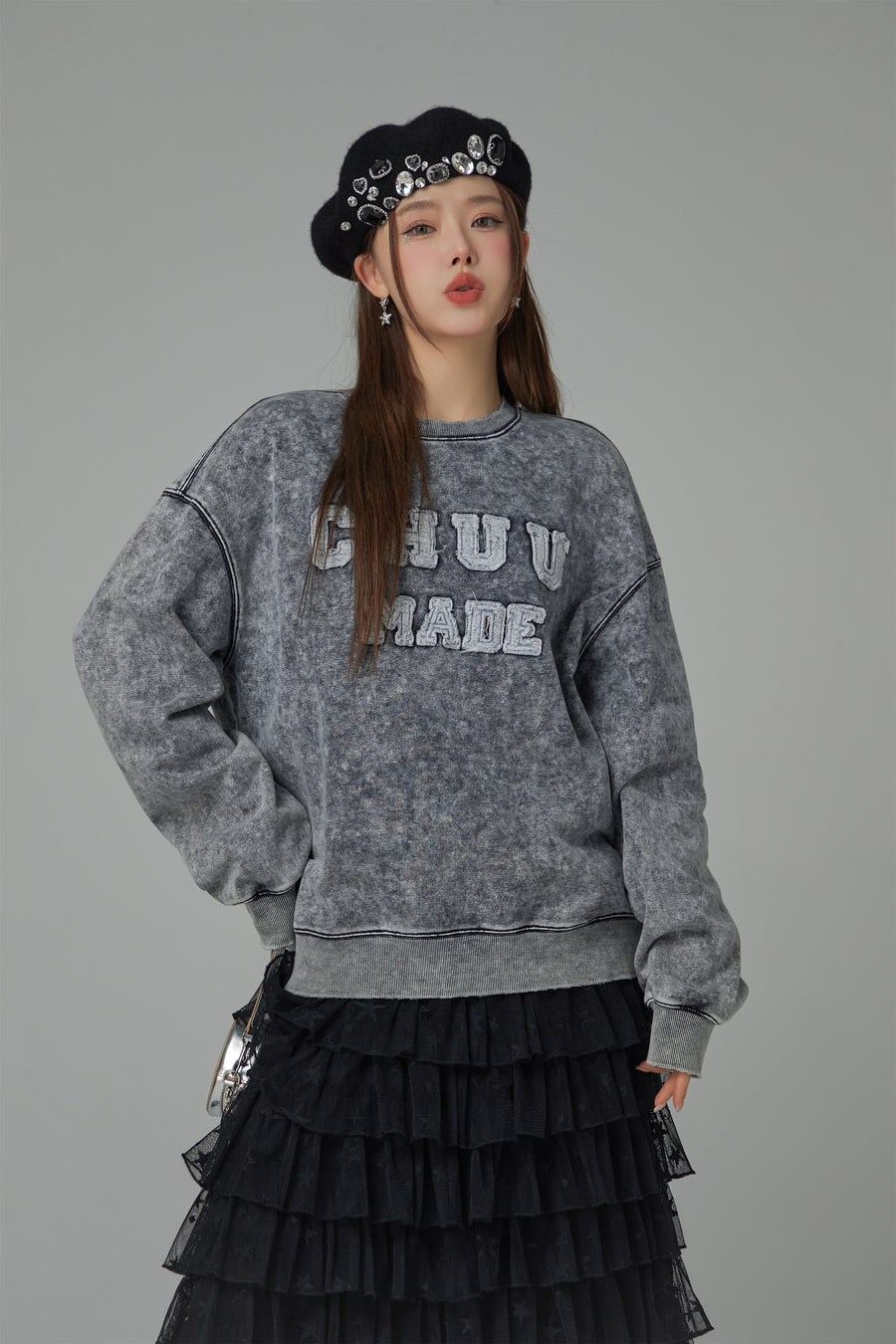 CHUU Chuu Made Washed Loose Fit Sweatshirt