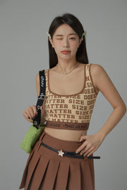 Size Doesnt Matter Lettering Cropped Sleeveless Top