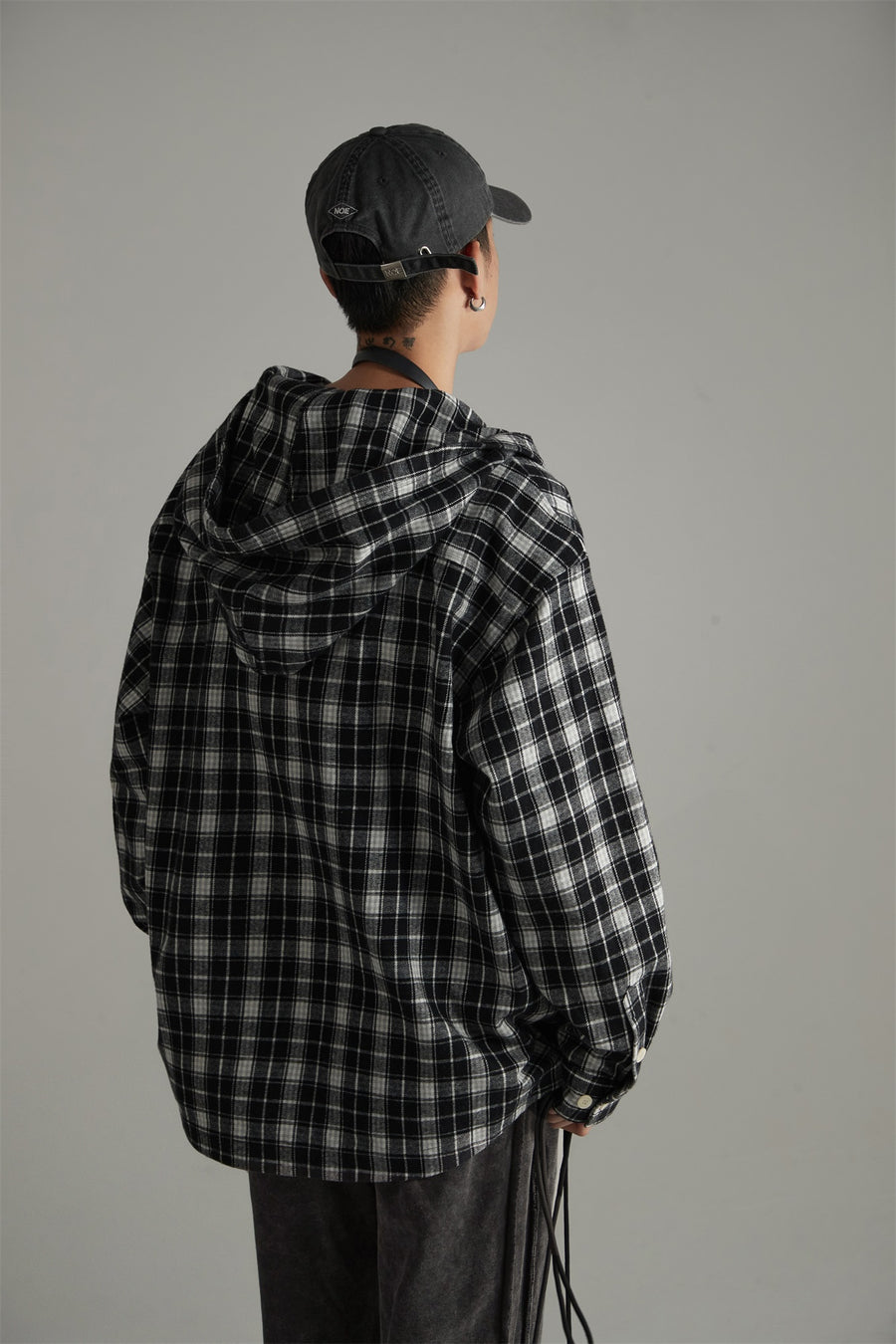 CHUU Classic Check Hoodie Shirt