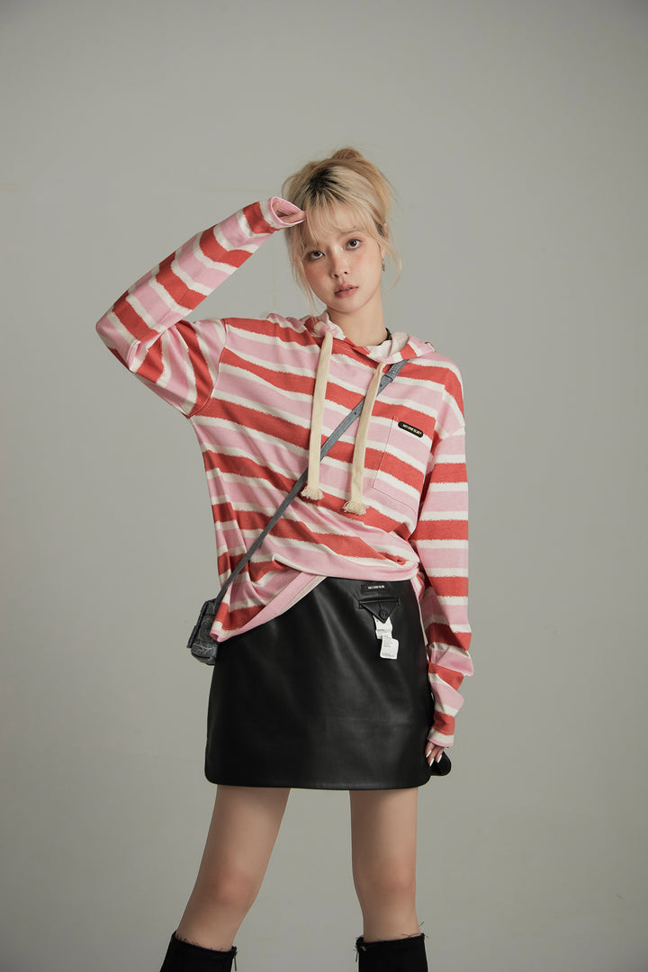 Striped Long Sleeve Hoodie