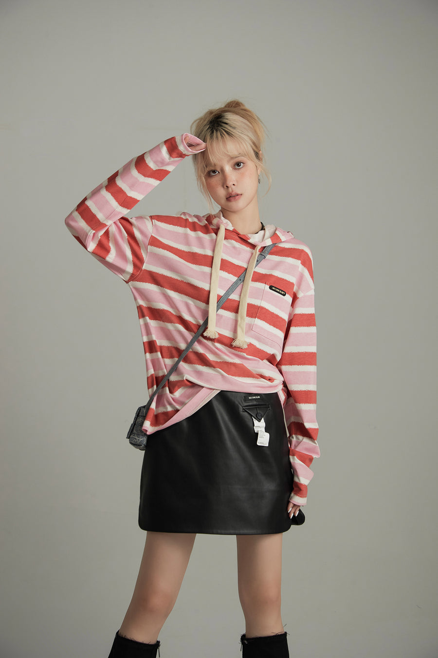 CHUU Striped Long Sleeve Hoodie