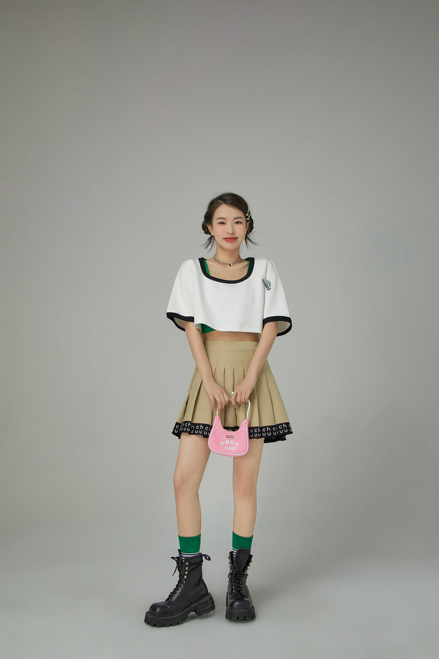 CHUU Hem Band Mini Tennis Pleated Skirt