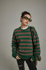 Stripe Color Sweatshirt