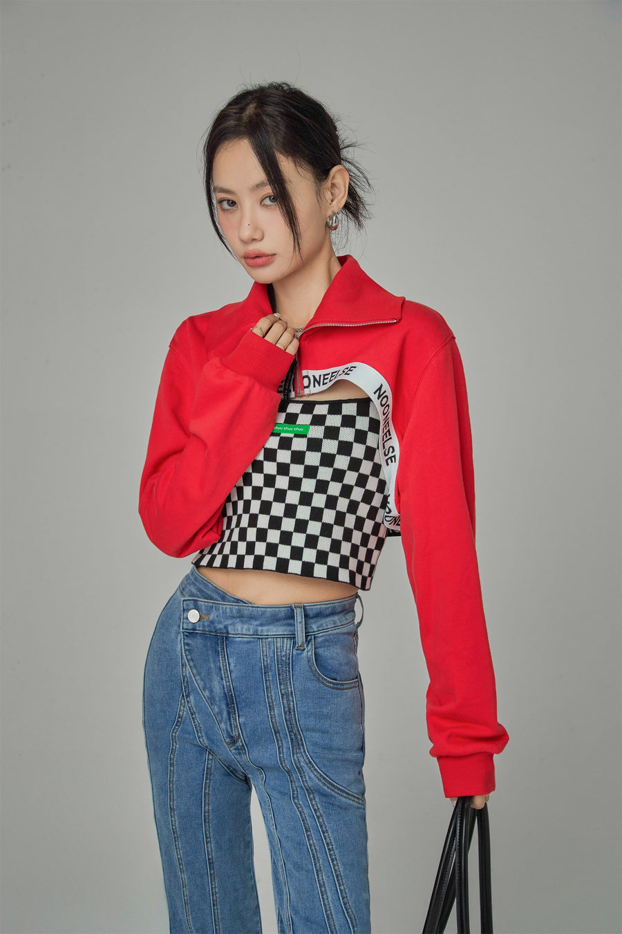 CHUU Paradise Where We Are Living Maxi Cropped Sweatshirt